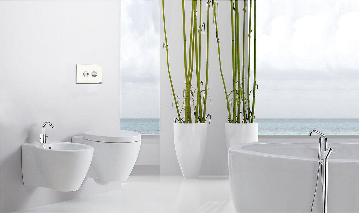 Mitigeur bain/douche sur pied Kos avec douchette stick + corps encastrement, saillie 222 mm, chromé