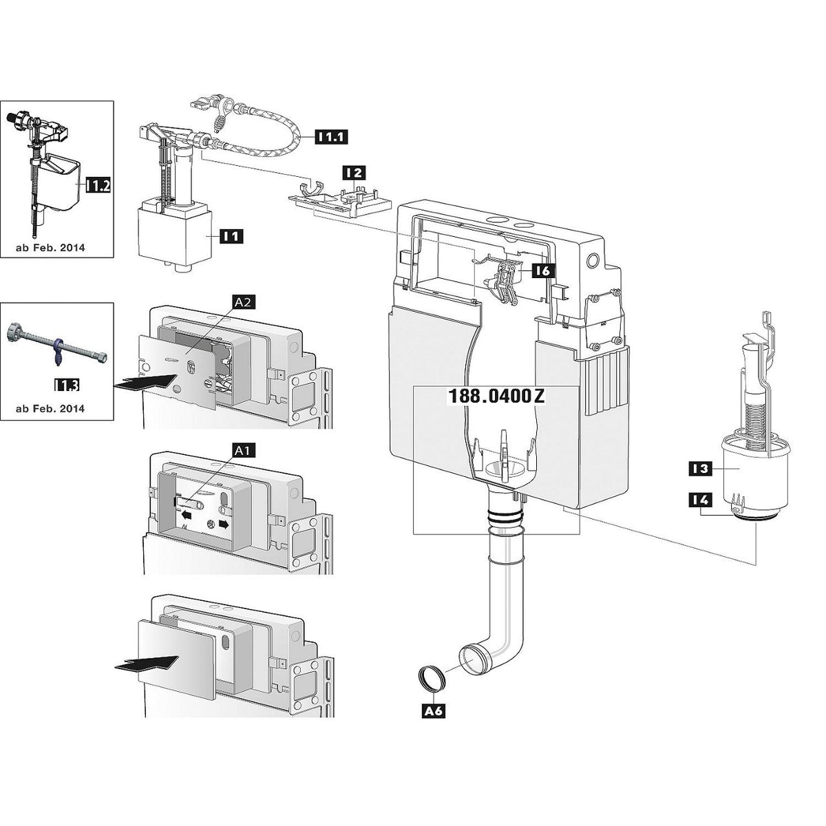 Flexible de raccordement Schwab sans vanne d'angle, à partir de 02/2014 628459
