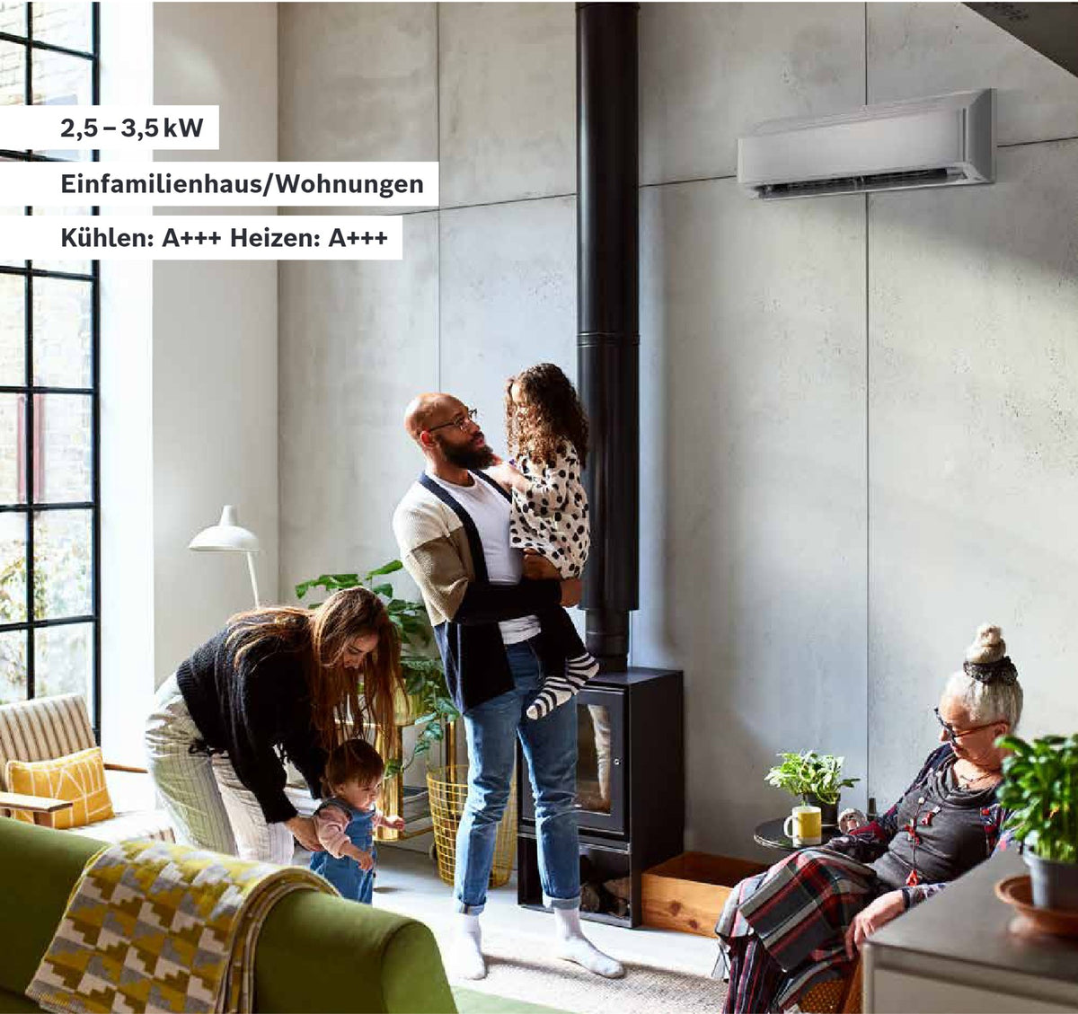 Bosch Climate Class 8000i installé dans un séjour