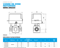 Plan coté – Vanne de zone motorisée ESBE ZRS224