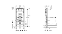 Plan coté – Bâti-support Geberit Duofix Basic 112 cm